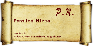 Pantits Minna névjegykártya
